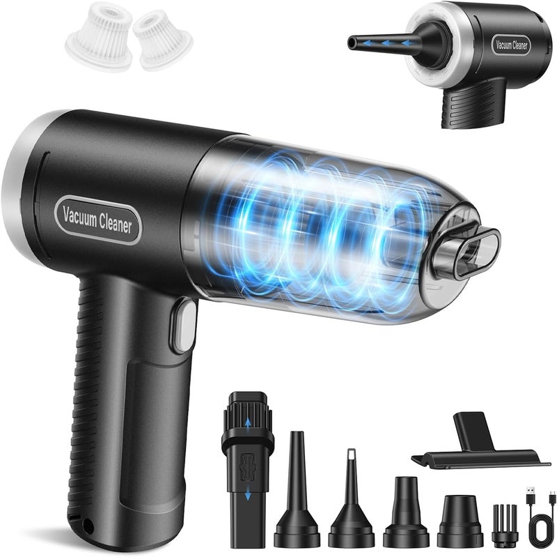 Abanso Car Vacuum Portable Cordless, 9000Pa Handheld Vacuum Mini Vacuum Cleaner High Power with Best Suction, 4 in 1 Air Duster Portable Vacuum for Car Keyboard Home Pet Hair with Multi-Nozzles - Image 1